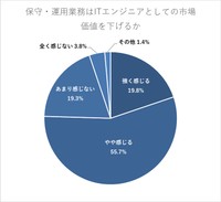 既存システムの保守・運用業務を続けることで、ITエンジニアとしての市場価値が下がると感じますか？（提供画像）