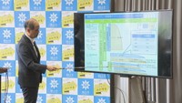 岡山市長の会見（岡山市役所）