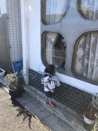 ”くろいの”も娘さんに興味津々（提供：ほそいあや さん）