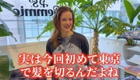 初めて日本の美容室に来たウクライナ人モデルのイロンさん／「P.S. Gemmie（ピーエス ジェミー）」（@psgemmie）提供