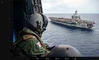 米空母「カール・ビンソン」＝フランス海軍公式X(旧ツイッター)@EtatMajorFRより