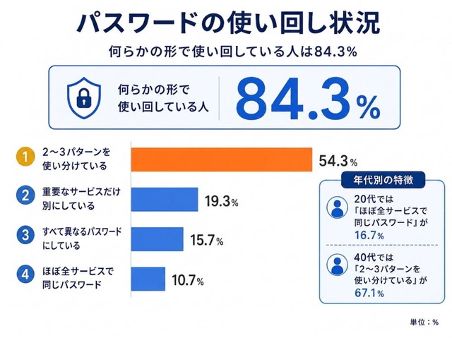 パスワードの使い回し状況（提供画像）