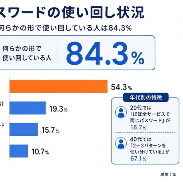 パスワードの使い回し状況（提供画像）
