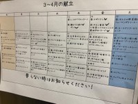 春休みの献立（提供：lemonさん）