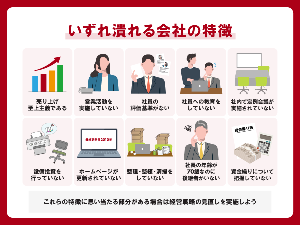 いずれ潰れる会社の特徴は？倒産を防ぐための対策を専門家が解説