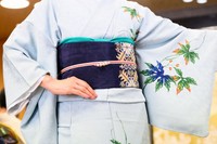 ファッションショーで披露されたパレスチナ刺繡帯=2025年5月、東京都渋谷区、小山幸佑撮影