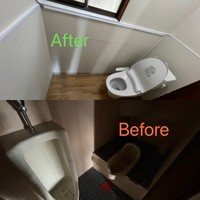 立ち便器も撤去してきれいな便座に。