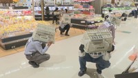 丸亀市川西町南の「フジグラン丸亀店」で行われた地震訓練