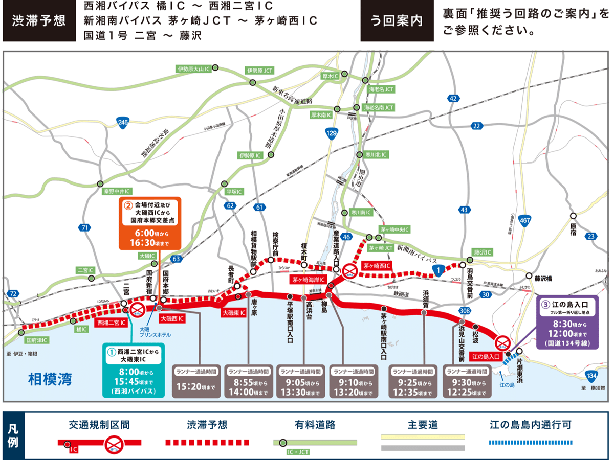 第20回湘南国際マラソン、2025年12月7日の交通規制に注意 | ツギノジダイ
