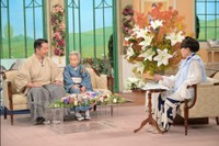 「徹子の部屋」  (右から)黒柳徹子、玉川祐子、玉川太福＝テレビ朝日提供
