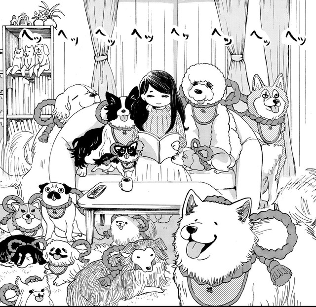 自宅は狛犬だらけ（安彦晴さん提供）