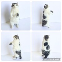 羊毛フェルト　白猫　お手手ないないポーズ　猫　一点物 羊毛フェルト 白猫 お手手ないないポーズ 猫 一点物 - メルカリ
