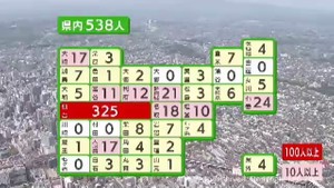 【詳報】宮城県で538人感染　仙台市325人・石巻市24人など　仙台市内の保育施設でクラスター