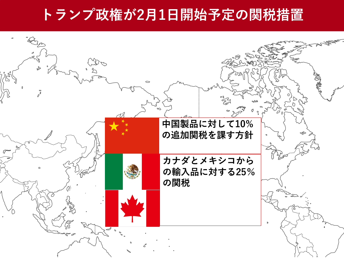 トランプ政権が2月1日開始予定の関税措置