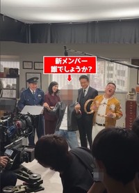 新メンバー（中央）が出演するCM撮影の様子