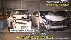 宮城県の交通事故死者数　２０２２年は３７人　３年連続で過去最少に
