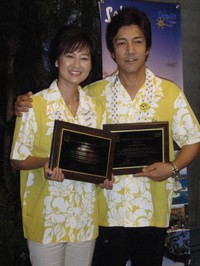 野口五郎、三井ゆり夫妻＝2008年