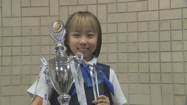 ダンスの世界大会で優勝 芳泉小学校3年／谷百恵さん 岡山市役所 17日