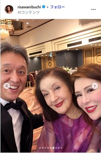 鰐淵理沙のインスタグラム@risawanibuchiより　母・鰐淵晴子、ローズガーデンホテルのアレックス・リー氏