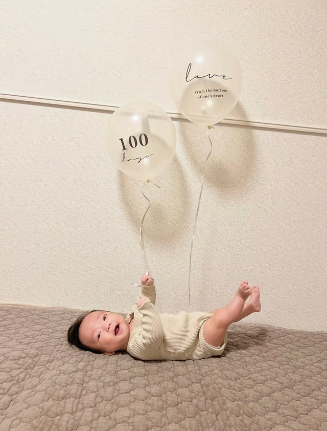 入退院を繰り返していたときに迎えた100日のお祝い（提供：@___ut.a17さん）
