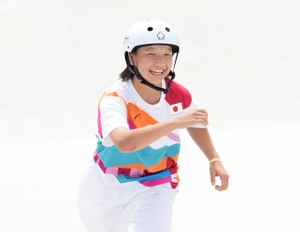 13歳・西矢椛、スケボー女子ストリートで金　日本史上最年少メダル