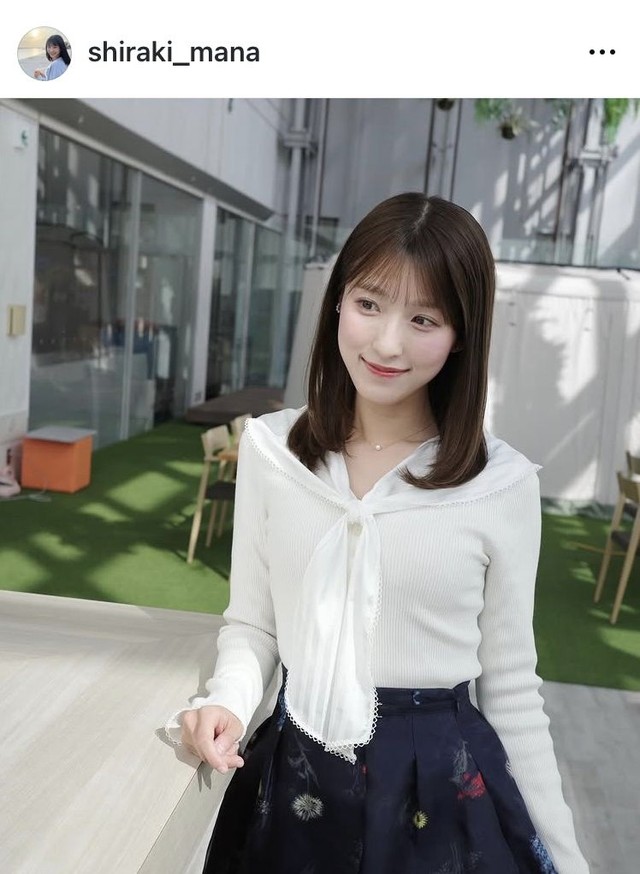 白木愛奈アナウンサーのインスタグラム＠shiraki_manaより
