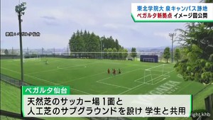 東北学院大学泉キャンパスにサッカー場など練習拠点を整備　ベガルタ仙台