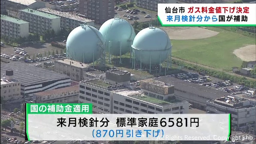 料金の上昇が続く仙台市の都市ガス 国の特別措置適用で2月に料金引き下げ | khb東日本放送
