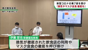 感染急拡大で宮城県呼びかけ「喚起やマスク会食の徹底を」