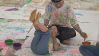 アートイベント「絵の具であそぼう」　村上製作所長尾工場　さぬき市　11日