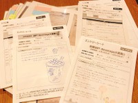 京都府内・兵庫県内の６９店舗から提出されたエントリーシート。イラスト付きで丁寧に書き込まれている