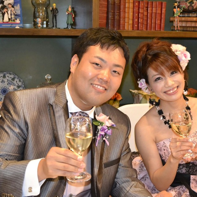 結婚式では、まだふっくらしているまささん 画像提供：まささん