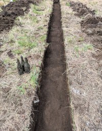 これスコップ手掘りなんです（雪国の外構屋Kさん提供）