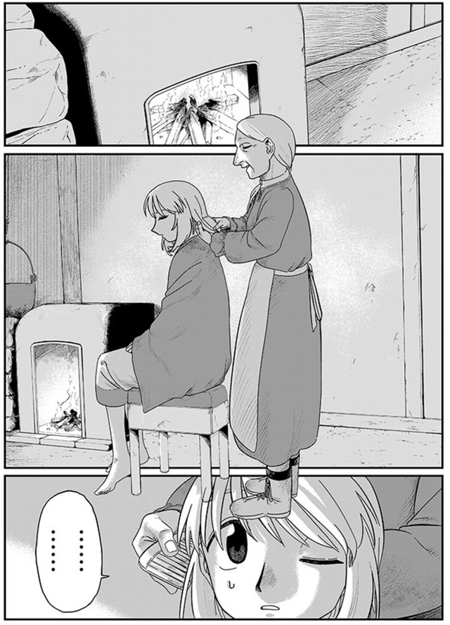 髪をといてもらっている様子　Ⓒ瀧宏一／講談社