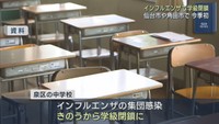 宮城県の小学校と中学校でインフルエンザによる学級閉鎖　今シーズン初めて
