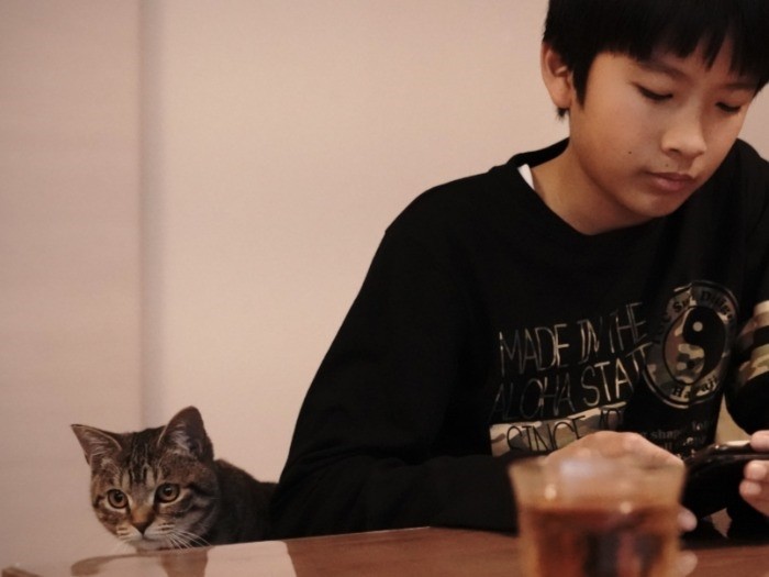 スマホ中もさりげなく側に