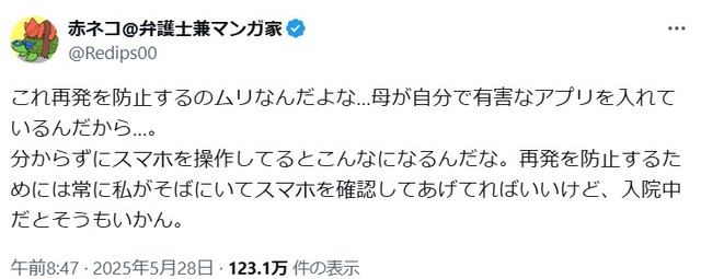 赤ネコさんのポスト⑤ ※赤ネコさんのXより抜粋
