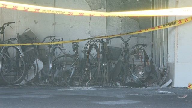 火事の現場　倉敷市堀南