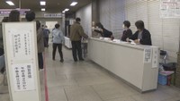 岡山市役所に開設された期日前投票所