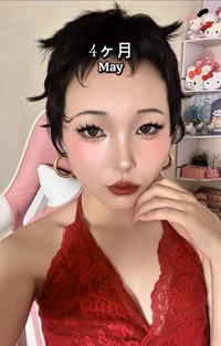 4カ月後（5月）のHANAさん。お気に入りというクルクルスタイルの頃／HANAさん（_hana8787_）提供