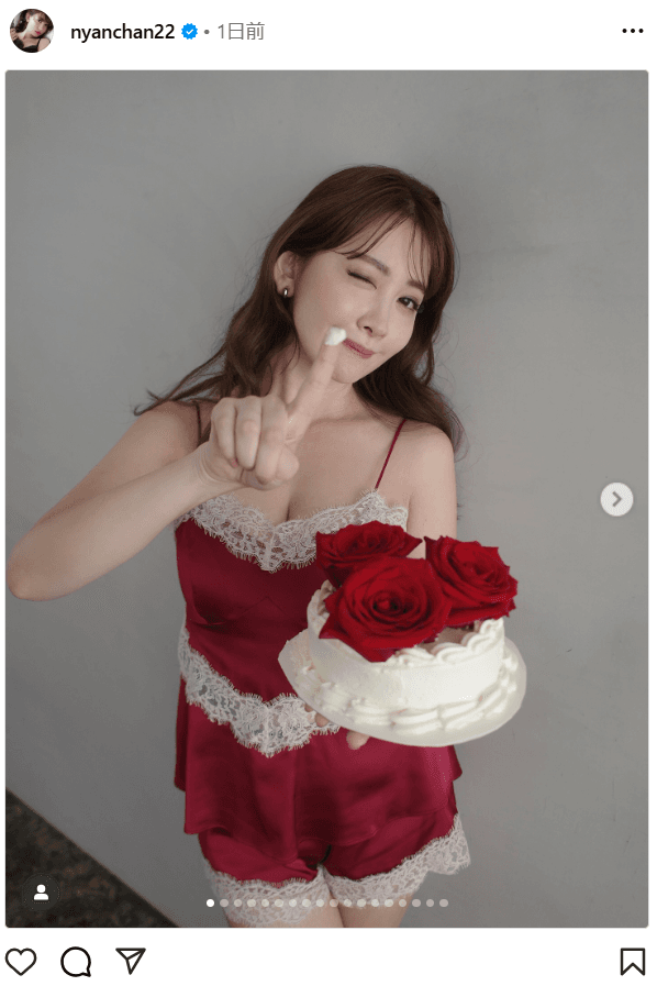小嶋陽菜のインスタグラム（＠nyanchan22）より