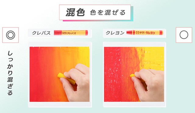 面描や混色にも違いが（提供：サクラクレパス）
