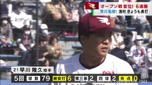 楽天・早川投手が粘りの投球　チームは６連勝でオープン戦首位をキープ