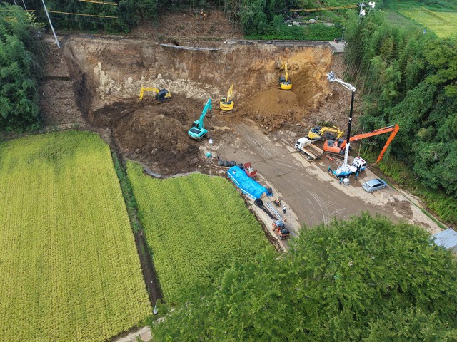 9月5日。土砂の除去作業