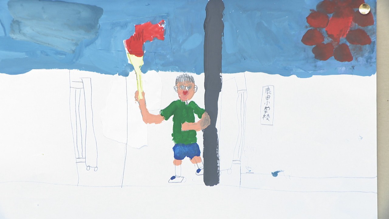 聖火ランナーになって一緒に 子どもたちが描いた絵 岡山市役所でお披露目 Ksbニュース Ksb瀬戸内海放送