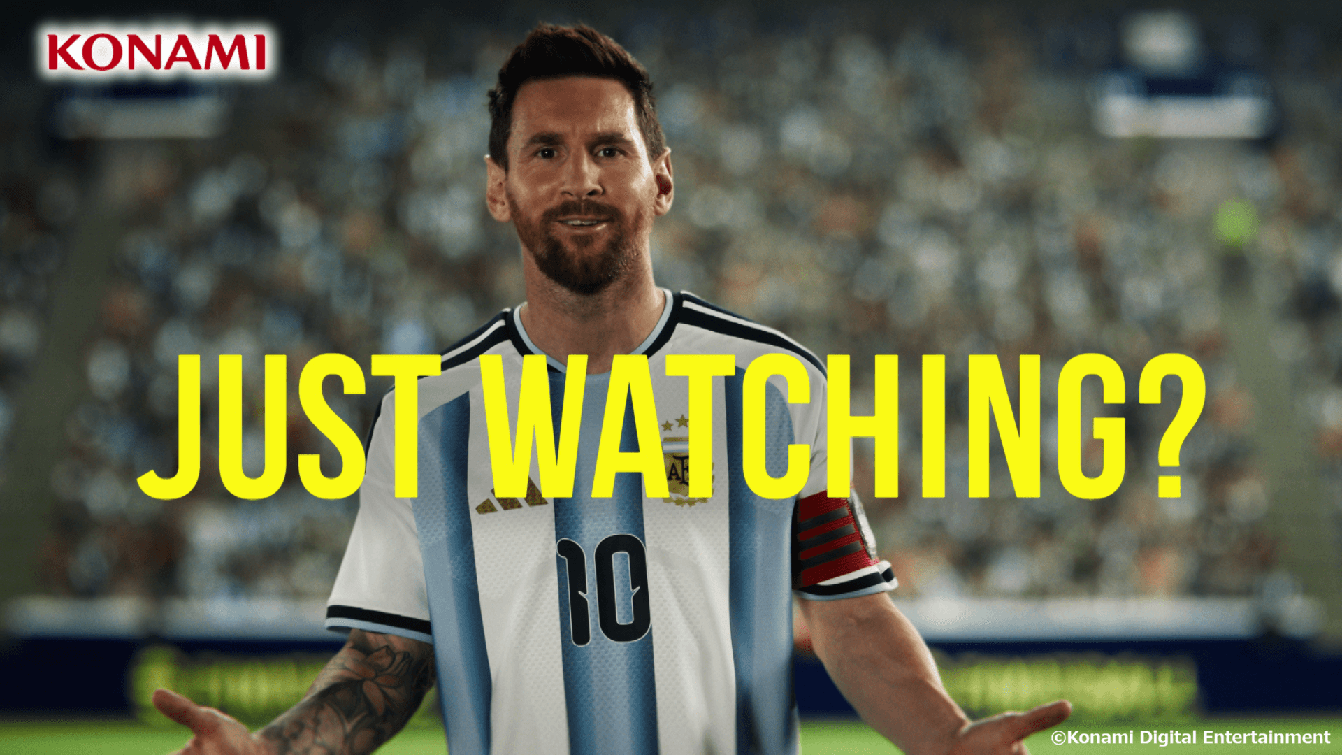 サッカーゲーム「eFootball」の新CMに登場したアルゼンチン代表のリオネル・メッシ©Konami Digital Entertainment
