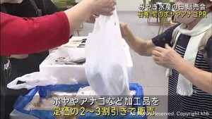 旬のホヤやアナゴを販売　みやぎ水産の日で販売会　宮城・石巻市
