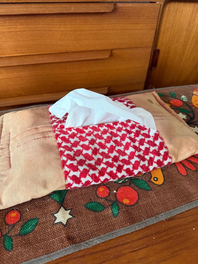 20年間使用しているヨルダン館で買ったティッシュケース（ゆかりんさんThreadsより）