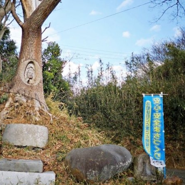 木に彫られた「令和観音」の全体像（画像提供：ホウロクさん）