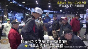 「プリっとした食感がとても良い」　宮城県産カキ　仙台市中央卸売市場に初入荷　試食会も